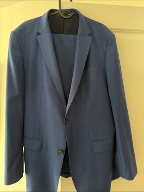 Boss Navy Blue Two-Button Men's Suit